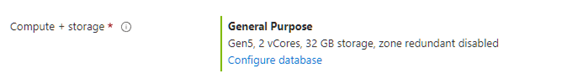 Azure SQL Server size