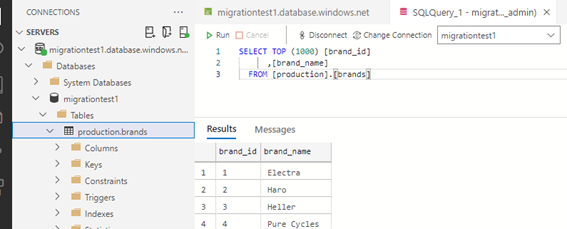 Microsoft DMA Migration data migration is ok