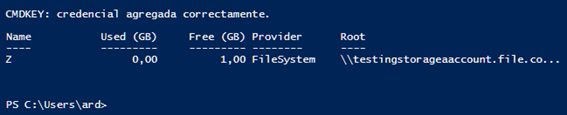 Powershell to connect the File Share