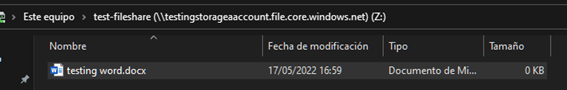the file drpped in the unit via windows explorer